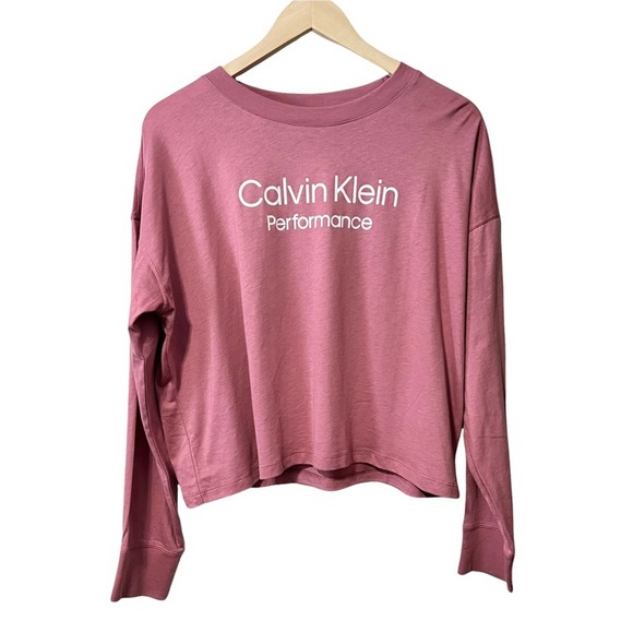 Calvin Klein Tops - Calvin Klein Performance Mauve Pink Long Sleeve Crop Tee New With Tags